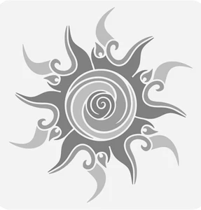 6"x6.5" Clear Plastic Stencil - Tribal Sun (SC620) - Picture 1 of 2