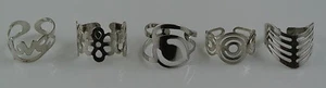 5 Markenlose Modeschmuck Ringe versilbert verstellbar Konvolut #1 - Bild 1 von 7