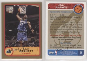2003-04 Bazooka Gold Kevin Garnett #21 HOF