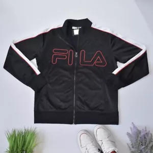 New! FILA Black Track Star Suit WOMEN Jacket Size M - Picture 1 of 12