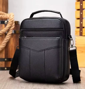Men's Genuine Leather Crossbody Shoulder Bag | Retro Business Style - Picture 1 of 10