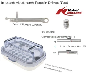 Straumann Implant T6 Hex Latch Screwdriver Fits 8mm Adapter Nobel Torque Wrench - Picture 1 of 54