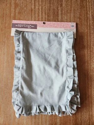 NEW Blue Ruffled Table Runner 72”x13” Ruffle Cotton Blend Shabby Chic Pastel - Image 1 of 2