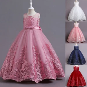 Bridesmaid Wedding Party Kids Dress Flower Girls Tutu Prom Princess Gown Dresses - Picture 1 of 94