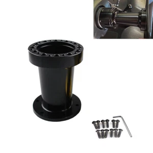 Universal Aluminum BLACK Car Steering Wheel Hub Adapter Extender 4'' Height Kit - Foto 1 di 3