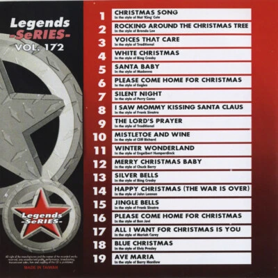 KARAOKE CD+G CHRISTMAS VOL-172,LEGENDS,WHITE CHRISTMAS,WINTER WONDERLAND - Image 1 of 2