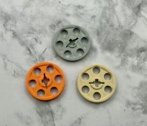 Lego Parts 3 Light Gray / Tan / Orange Technic Wedge Belt Wheel (Pulley) No 4185 - Picture 1 of 1