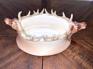 NWB New W/ Box vintage DEPT. 56 "Stag" Elk/Deer Centerpiece Bowl Japan Nature - Picture 1 of 9