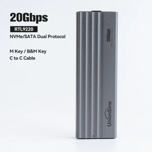 M.2 NVME Festplattengehäuse USB 3.2 Externes Gehäuse 2.5'' SATA SSD, 10/20Gbps - Photo 1/14