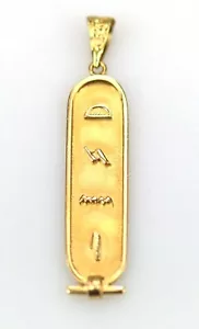 18kt/750er Yellow Gold Pendant, Egypt Oblong Schildform Hieroglyphics L:5cm - Picture 1 of 5