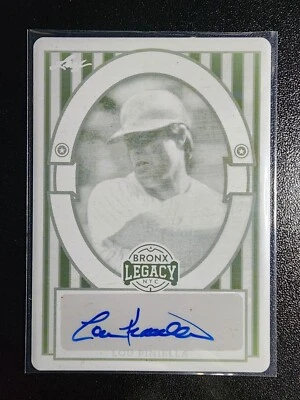 LOU PINIELLA 2024 Leaf Bronx Legacy YANKEE DOODLES Yellow Plate #1/1 Auto - Image 1 of 2