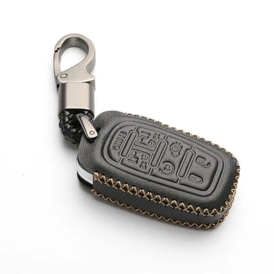 Funda de cuero negra para llavero Chrysler Pacifica 2018 2019 2020 7 botones Foto 1 de 4