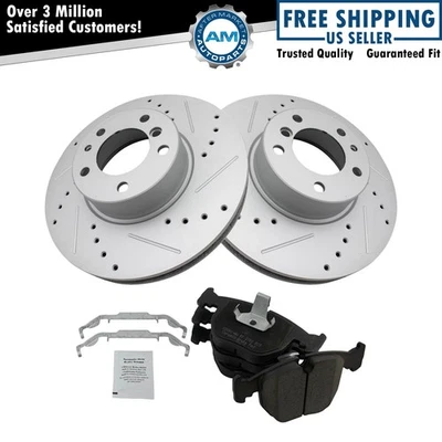 Brake Pad & Performance Rotor Kit Front Ceramic for BMW 540i 540it 740i - Image 1 of 4