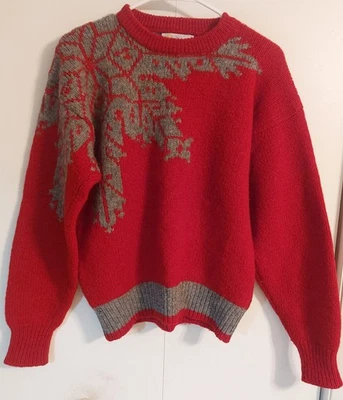 Suéter de Lana Pringle of Scotland Rojo/Gris Navidad/Invierno De Colección Talla M* Foto 1 de 4