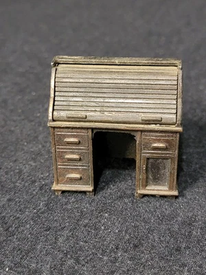 Miniaturas de metal vintage Durham Industries Inc con tapa enrollable escritorio casa de muñecas Foto 1 de 4