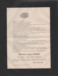 1907 Faire-part décès Odon GARCIN, Avocat à Digne-les-Bains - Larche - Marseille - Imagen 1 de 1