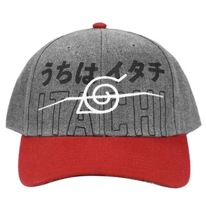 Naruto - Itachi Anti Leaf Village Snapback Hat (Gray / Red, Pre-Curved Bill) - B - Picture 1 of 6