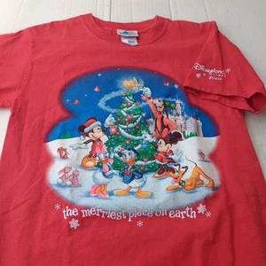 Vtg 2003 Disneyland Resort Christmas T-Shirt Sz S Disney Merriest Place On Earth - Picture 1 of 14