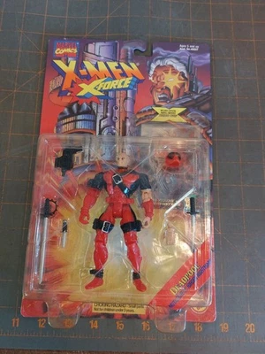 1995 X-Men X-Force Deadpool boneco de ação lacrado cardado vintage ToyBiz - Imagem 1 de 4