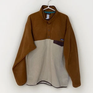 Patagonia Synchilla Snap-T XL Fleece Pullover Extra Large Brown Tan Retro Mens - Picture 1 of 13