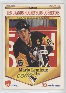 1992 Panini Diana/Durivage Les Grands Hockeyeurs Quebecois Mario Lemieux #8 HOF - Picture 1 of 4