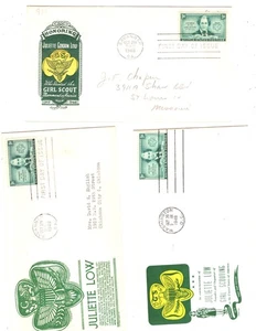 US   Girl   Scout    Julietter Low    stamp  1948   3  different   cachets - Picture 1 of 1