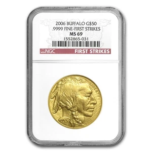 2006 1 oz Gold Buffalo MS-69 NGC (First Strikes) - Picture 1 of 3