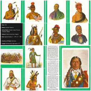 12 tarjetas coleccionables alemanas de KRENTER TOBACCO 1931 - IMÁGENES INDIAS "INDIANER BILDER" - Imagen 1 de 24