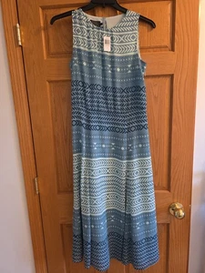 Maxi abito Pendleton Boardwalk verde acqua righe chiffon foderato senza maniche taglia 4 - Foto 1 di 16