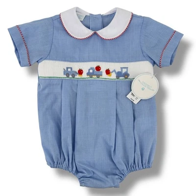 Mameluco Burbuja Bordado Tractor Camión Apple Colección Edgehill Talla 3 M Foto 1 de 4