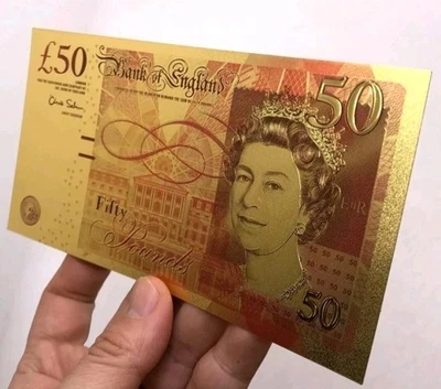 Gold foil £50 Fifty Pound Banknote  - Image 1 of 2