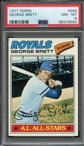 1977 Topps #580 George Brett PSA 8 HOF Kansas City Royals 8583 - Picture 1 of 2