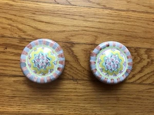 2 Mackenzie Childs Circa 1992 ROSE COTTAGE Drawer Knobs - Picture 1 of 2