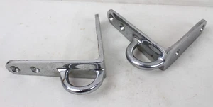 2 L Shaped Bracket Chrome Tie Down Boat Part Original Vintage Pair Hardware - Bild 1 von 8