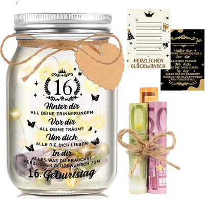 Regali per 16 ° Compleanno Ragazza Ragazzo, Luce LED Bottiglia Argento Regali Co - Immagine 1 di 4