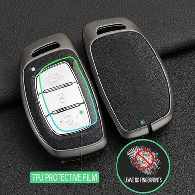 Funda protectora de metal para llave para Hyundai Tucson Sonata Elantra Foto 1 de 4