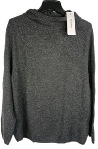 Calvin Klein Men's 100% Merino Wool Hooded Sweater Heathered Charcoal Size Small - Picture 1 of 12