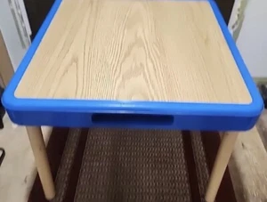 Fisher Price Craft and Dining Child Table Blue with Wood Top No Chairs - Picture 1 of 4