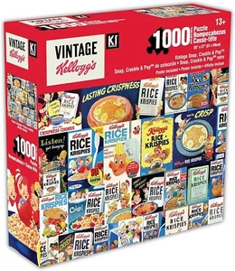 Kellogg's 1000 Piece Puzzle for Adults Vintage Snap, Crackle & Pop Retro Cereal - Picture 1 of 2