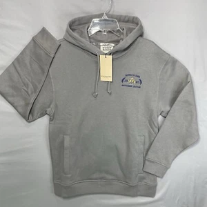$118 NUOVA Scotch And Soda Felpa con Cappuccio Uomo Relaxed Fit Pile Grafica M Grigio Medio - Foto 1 di 17