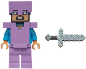 LEGO Minecraft Minifigura - min214 - Steve Sorprende - (de 21251) - Imagen 1 de 1
