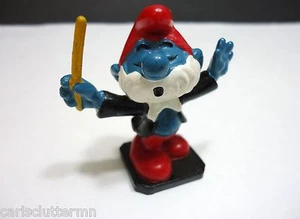 Vintage Smurf Figure Papa Smurf Schleich Maestro Symphony Conductor 1977 Peyo - Picture 1 of 7