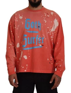 DSQUARED2 Sweater Orange Printed Long Sleeves Pullover IT48/US38/M RRP 670usd - Picture 1 of 9