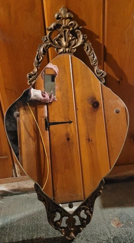 Vintage Maestro Nurre Wood Gesso Gold Gilt Rococo Regency Baroque Wall Mirror Cover