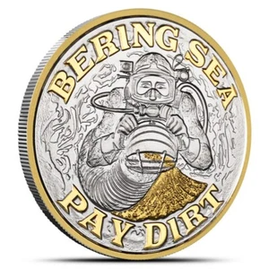 Bering Sea Gold TV Serie Paydirt 24K Gold vergoldet 1 oz Silber 4.390 weltweit - Bild 1 von 3