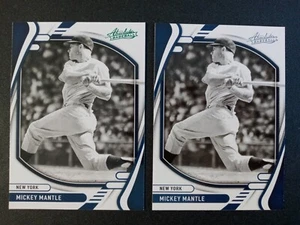 (2) 2022 Panini Absolute Green/Base Mickey Mantle # 10 N.Y. Yankees - Picture 1 of 2