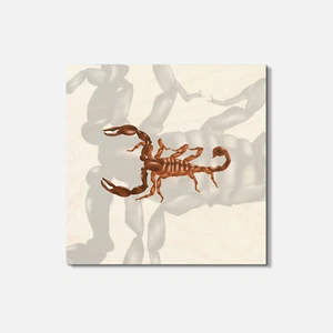 Glossy Scorpio Animal 4'' X 4'' Square Wooden Coaster - Picture 1 of 3