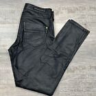 Rock & Republic Kaszmier czarne miękkie skórzane damskie elastyczne spodnie jegginsy rozmiar 6 M