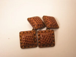 Tooled Stitched Sewn Leather Quality Double Sided Vintage Cuff Links d93 - Picture 1 of 7
