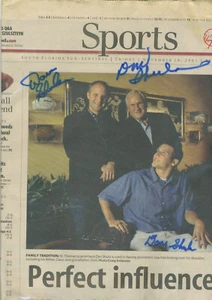 Dan Dave & Don Shula Firmado a Mano Autografiado 8" X 10" Sección Deportiva Delfines - Imagen 1 de 1
